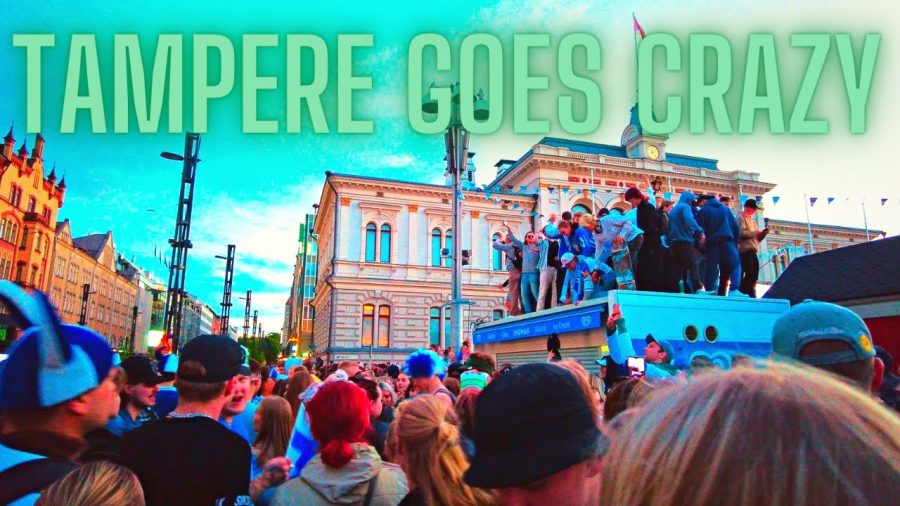 Tampere ice hockey madness ,kiitos Finnish lions 🦁 #celebration #tampere #keskustori #shorts #Fin